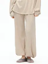 ウールニットカジュアルパンツ【フィット感あり・束脚デザイン】（セットアップ対応）