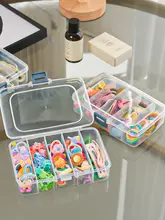透明なヘアアクセサリー収納ボックス【ディスプレイ用・大容量・仕切り付き】