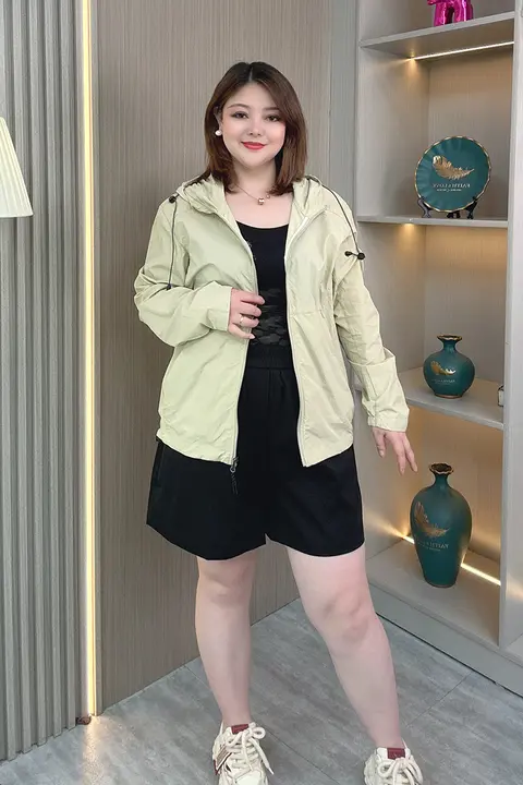 夏用 大きいサイズ レディース 軽量透湿 フード付き 上着【さらっとした着心地・UVカット】