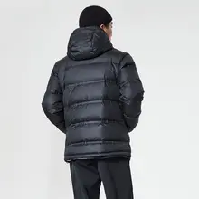 Li-Ning メンズ冬用軽量ダウンジャケット【フード付き・短丈・おしゃれ】