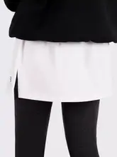 白色Tシャツ【小さな裾・シャークパンツ・重ね着対応・半身裙に最適】