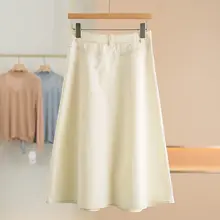 コットン製Aライン大フレアデニムスカート【無地・夏用】