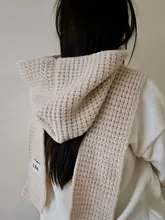 秋冬用フード付きスカーフ帽子一体型防寒バイザー【暖かい・高級感・風防止・ネックガード付き】