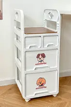 移動可能な多段式収納ワゴン【収納ボックス・ドロワー付き・お菓子やバッグ整理用】