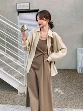 防晒シャツ付きキャミソールワンピース【夏用・塩系スタイル】（セットアップ対応）