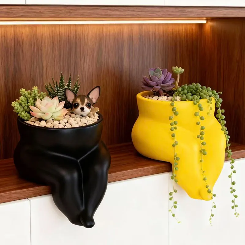 小太もも型花鉢：コンパニオンプランツ プランターとしての実用性と設置シーン
