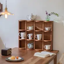 実木製 カップラック【オープンデザイン・壁掛け・コーヒーコーナー収納用】