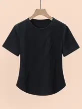 夏涼しいカーブヘムスリム大きいサイズ右肩