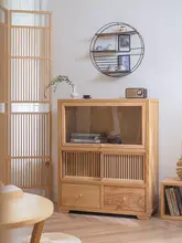 白蜡木製 用途多様な収納キャビネット【ガラス蓋・防塵・大容量】