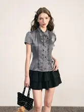 半袖ブラウス レディース フリル きれいめ 上品 夏「NEW EMPIRE」