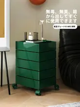 収納便利な移動式サイドキャビネット【ローテーションデザイン・化粧品収納対応】（セットアップ対応）
