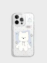 かわいい犬デザインのiPhoneケース【透明・モフモフ・女の子向け】