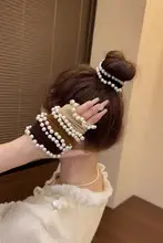 極上の柔らかさのヘアゴム【パール調・おしゃれ・穴あけ不要】（セットアップ対応）