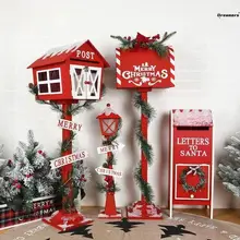 クリスマス装飾 木製メールボックス アニマルデザインの鹿の置物【バーカフェ店用】