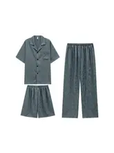 涼感のあるアイスシルクパジャマ【メンズ・半袖・ショートパンツ・長ズボン・セットアップ対応】