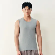 夏用 メンズノースリーブTシャツ【極上の柔らかさ・通気性・抗菌防螨・広い肩幅】