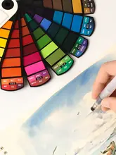 42色 水彩固形絵具セット【学生・お子様向け・収納ケース付き】