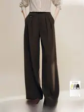 ヴィンテージカラーチノ幅広パンツ【女性用・高ウエスト・カジュアル・通勤対応】（セットアップ対応）