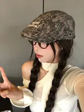 キャスケット ベレー帽 レディース レオパード柄 小顔効果 おしゃれ アメカジ ヴィンテージ ギャル系 クール 春夏