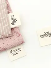 かわいいアルファベットの手作りコットン布タグ【豪華な織り・インテリア装飾用】