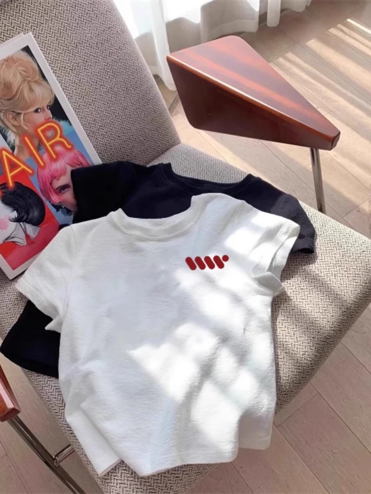 2025新作 レディースウェア イエローフロントショルダー半袖 Tシャツ：通勤風のトレンドフェミニンスタイルを実現