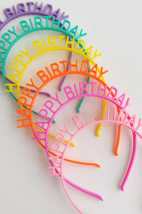 子供用バースデーデコレーションセット【虹デザイン・誕生日用ヘアバンド・女の子・男の子向け】