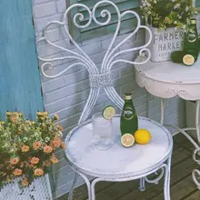 アイアンガーデンチェア【実心孔雀デザイン・41×41×93cm】