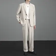秋冬用 スリムフィット メンズジャケット【カジュアルスタイル・ダブルボタン・パンツ付き】（セットアップ対応）
