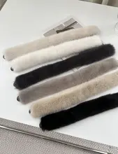 柔らかいカラーの水貂毛小巻きスカーフ【秋冬用・暖かい・モフモフ】