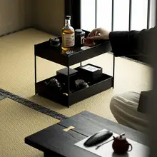 アイアン製二段茶器ラック【茶道具・置物収納・デザインスタンド】