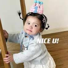 王冠帽子 キッズ ボーイズ ガールズ 布製 チェック柄 1歳バースデー 撮影 プロップス インスタ映え 韓流 お祝い