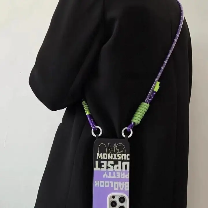 耐久性に優れた斜め掛けスマホストラップ【個性的・ワイヤー編成・防落下対策】