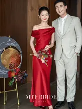華やかなレッドカラーの法式朝服ワンピース【結婚式・成人式・ドレス】
