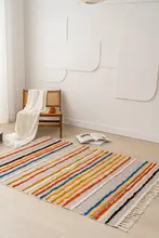 モロッコ風ボヘミアンデザインのフリンジ付きラグ【リビング・寝室用・おしゃれなインテリア】
