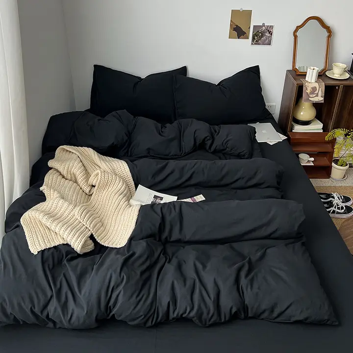 洗えるコットン製掛け布団カバー【シングルサイズ・150×200cm・学生用】