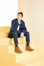 Camel アウトドアカジュアルマーチンブーツ【厚底・登山用・女性用・イエローカラー】