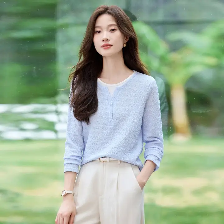 長袖Tシャツ【春秋用・ポケット付き・フィット・インナー・カジュアル】（セットアップ対応）