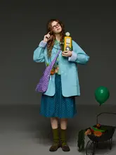 トレンチコート レディース ダブルブレスト アシンメトリー 大きめポケット ミディアム丈 ヴィンテージ カジュアル 春 「TNIT」
