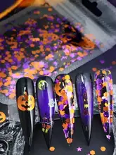 ハロウィン用かぼちゃ柄のネイル用ラメ【スカル・バット・キャットデザイン・秋冬用】