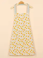 花柄デザインの綿100%エプロン【ソフトで通気性・女性用・防汚】