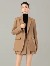 高級感のある精練ウール製女性用ジャケット【秋用・オーバーサイズ・カジュアルスタイル】