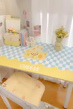 デスクマット キッズ ガールズ チーズ柄 防油 拭くだけ 学習机 寮 「TipToe」