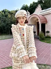 デザイン性の高いジップ付き中綿ウールコート【女性用・冬季用・高級感・アンサンブル】（セットアップ対応）