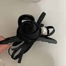 優雅なローズヘアクリップ【大きめ・サメクリップ・髪型アクセサリー】