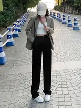 梨型シルエットのパンツ【春秋用・カジュアル・ブラック・ストレート・メンズスーツスタイル】（セットアップ対応）