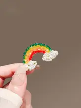 高級水晶製 レインボークラウドブローチ【可愛いデザイン・ファッションアクセサリー】