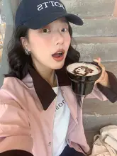 ポロ襟のバイカラートレンチコート【春用・中長丈・ゆったり・小柄向け】
