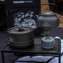 軽量アウトドアクッキングセット【3点セット・収納袋付き・キャンプ・ピクニック用】