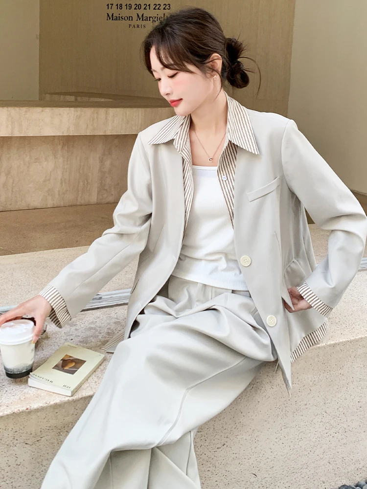 通勤服40代にぴったりな1着は？米白色のスーツ風パンツセットが解決する理由