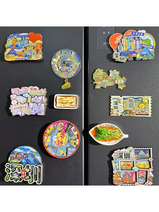 3Dデザインの冷蔵庫用マグネット【個性的な記念品・金属製・文創】